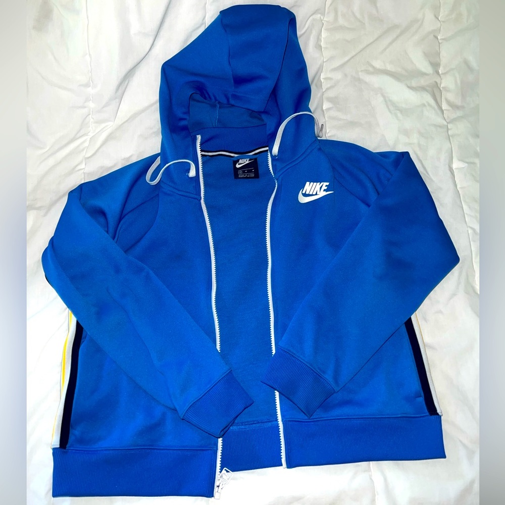 Nike Women's Sportswear FZ Blue/White Tracksuit Hoodie (932431-403) Sizes M
